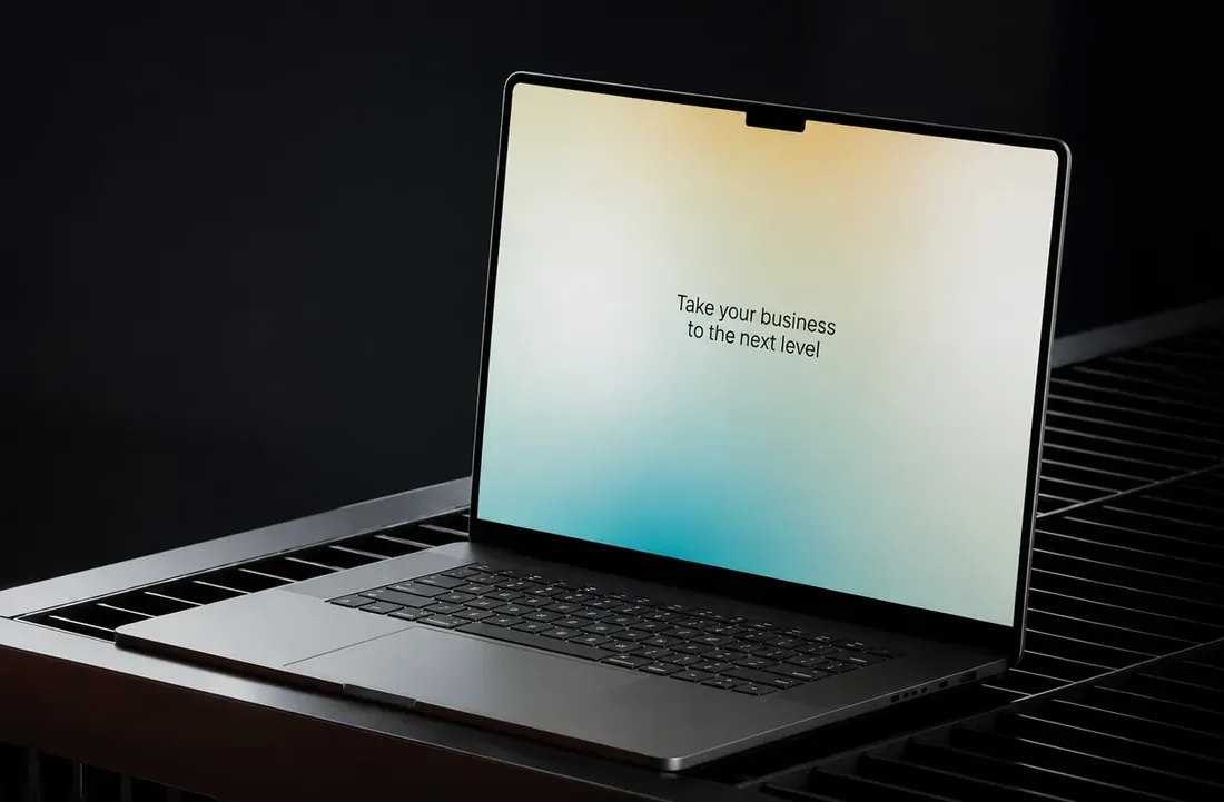 Website design shown on a laptop