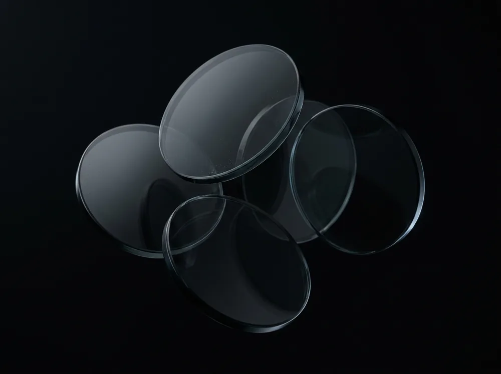 Overlapping glass discs
